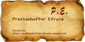 Prettenhoffer Efraim névjegykártya